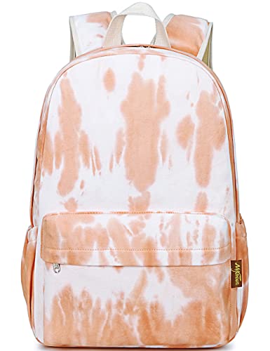 mygreen Canvas School Bag Backpack Girls, Ranibow Style Unisex Fashionable Canvas Zip Backpack School College Laptop Bag for Teens Girls Students Casual Lightweight Travel Daypack Outdoor