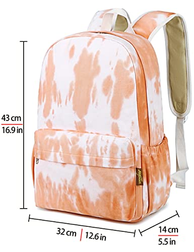 mygreen Canvas School Bag Backpack Girls, Ranibow Style Unisex Fashionable Canvas Zip Backpack School College Laptop Bag for Teens Girls Students Casual Lightweight Travel Daypack Outdoor