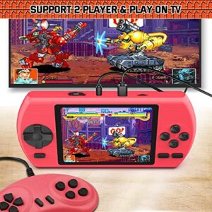 JAMSWALL Handheld Game Console, 500 Classical FC Games 3.5-Inch Screen 1020mAh Rechargeable Battery Portable Retro Video Game Console Support for Connecting TV and Two Players (Red)