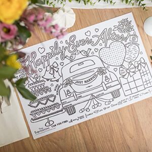 Tiny Expressions – Wedding Activity Placemats for Kids (Pack of 12 Wedding Placemats) | Coloring Activity Paper Mats for Kids Table | Disposable Bulk Bundle Set (12 Paper Placemats)