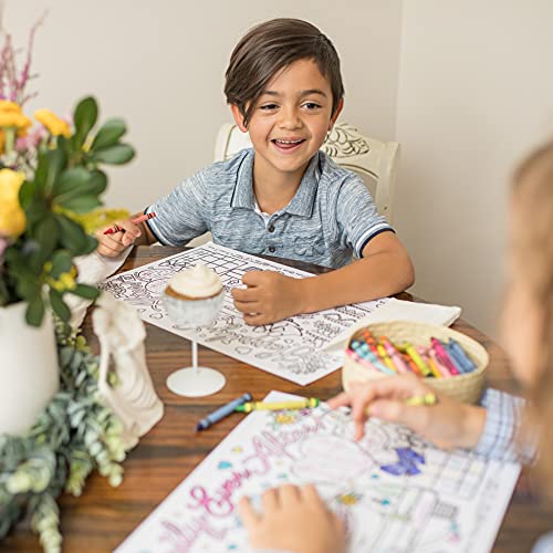 Tiny Expressions – Wedding Activity Placemats for Kids (Pack of 12 Wedding Placemats) | Coloring Activity Paper Mats for Kids Table | Disposable Bulk Bundle Set (12 Paper Placemats)