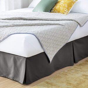 linenspa 14 inch wrinkle and fade resistant-machine washable-easy use pleated microfiber bed skirt, queen, graphite