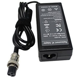 LNOCCIY 48W 24V 2A Scooter Battery Charger for Razor E100 E200 E300 MX350 ZR350 PR200 for Razor Ground Force;Razor Pocket Mod;Sunl Scooter;Mini Chopper;Dirt Quad Bike;Pocket Mod Cable