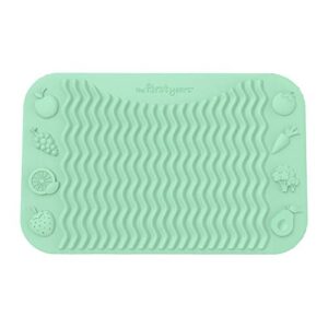 the first years senseables finger foods placemat – silicone feeding mat for baby high chairs or table - dishwasher safe – mint