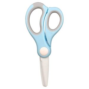 baby food scissors ceramic，portable baby food scissors without bpa with box and dust cover (blue)