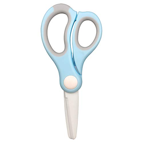 Baby Food Scissors Ceramic，Portable Baby Food Scissors without BPA With Box And Dust Cover (Blue)