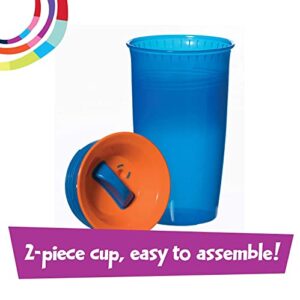 Playtex Sipsters Stage 2 360 Degree Spill-Proof, Leak-Proof, Break-Proof Spoutless Cup for Boys, 10 Oz - 2Count