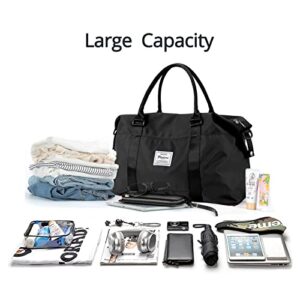 Travel Gym Bag for Women, LANBX Tote Bag Carry on Luggage Sport Duffle Weekender Overnight Bags with Wet Pocket