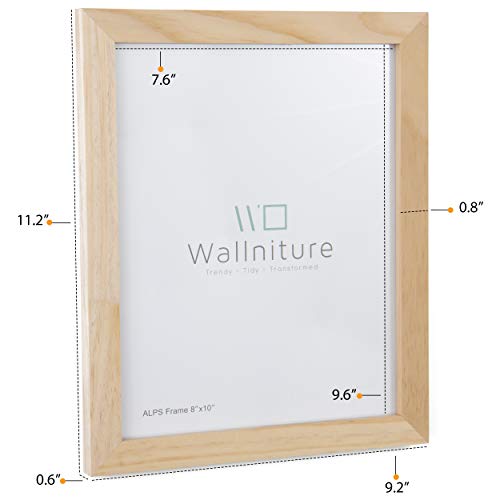 Wallniture Alps DIY Wall Decor 8x10 Craft Picture Frames Table Top Display or Wall Mount, Set of 6 Natural Finish