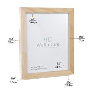 Wallniture Alps DIY Wall Decor 8x10 Craft Picture Frames Table Top Display or Wall Mount, Set of 3 Natural Finish