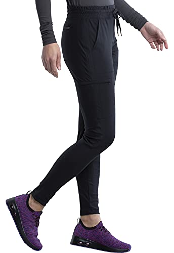 Form Scrub Pants for Women, Knit Drawstring Scrubs for Women CK095P, XXS Petite, Black