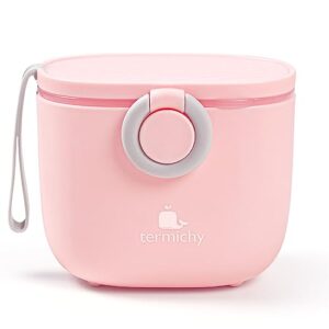 termichy baby formula dispenser, portable milk powder dispenser container with carry handle and scoop for travel outdoor activities with baby infant, 8.8oz, 0.55lb, 250g (pink)