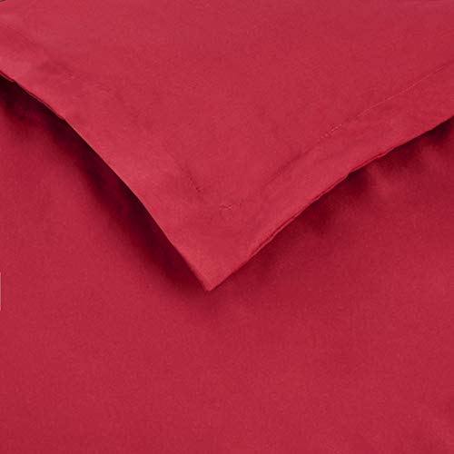 Amazon Basics Lightweight Microfiber 2-Piece Duvet Cover Set with Zipper Closure, Twin/Twin XL, Burgundy, Solid