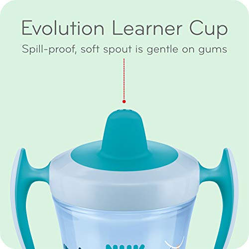 NUK Evolution Soft Spout Learner Cup, 2 Count (Pack of 1)