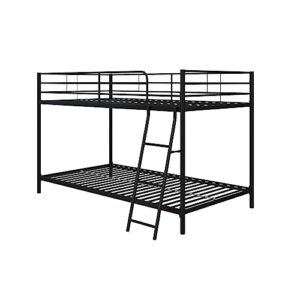 dhp junior twin, low bed for kids, black bunk -77.5"l x 51"w x 49.5"h
