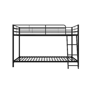 DHP Junior Twin, Low Bed for Kids, Black Bunk -77.5"L x 51"W x 49.5"H