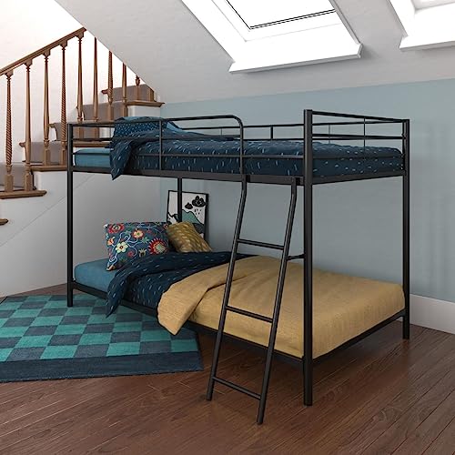 DHP Junior Twin, Low Bed for Kids, Black Bunk -77.5"L x 51"W x 49.5"H