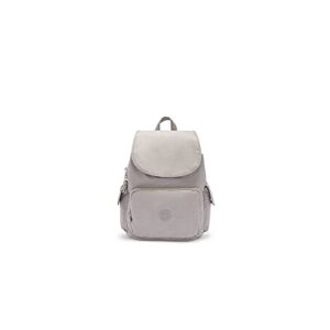 kipling women's city pack backpack, all-day versatile daypack, grey gris, 10.5" l x 14.5" h x 6.75" d