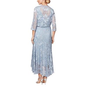 Alex Evenings Women's Sleeveless Printed Chiffon Mid-Length Dress with Jacket, Hydrangea, 6