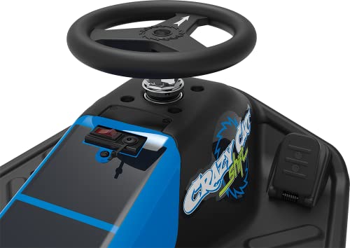 Razor Crazy Cart Shift for Kids Ages 6+ (Low Speed) 8+ (High Speed) - 12V Electric Drifting Go Kart for Kids - High/Low Speed Switch and Simplified Drifting System, for Riders up to 120 lbs,Black/Blue