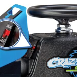 Razor Crazy Cart Shift for Kids Ages 6+ (Low Speed) 8+ (High Speed) - 12V Electric Drifting Go Kart for Kids - High/Low Speed Switch and Simplified Drifting System, for Riders up to 120 lbs,Black/Blue