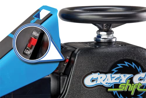 Razor Crazy Cart Shift for Kids Ages 6+ (Low Speed) 8+ (High Speed) - 12V Electric Drifting Go Kart for Kids - High/Low Speed Switch and Simplified Drifting System, for Riders up to 120 lbs,Black/Blue