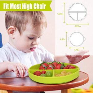 KingKam Baby Plate Bowl - Silicone Mini Mat - Super Suction Placemat Bowl with 2 Spoons for Self Feeding, 100% Safe Silicone, Dishwasher and Microwave Safe