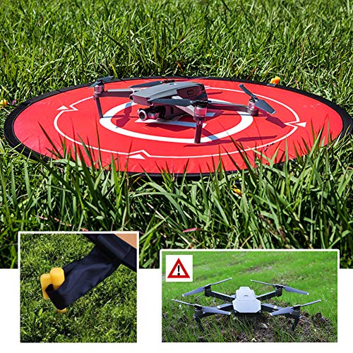 KINBON Drone Landing Pads, Waterproof 30'' Universal Landing Pad Fast-fold Double Sided Quadcopter Landing Pads for RC Drones Helicopter DJI Spark Mavic Pro Phantom 2/3/4 Pro Inspire 2/1 3DR Solo