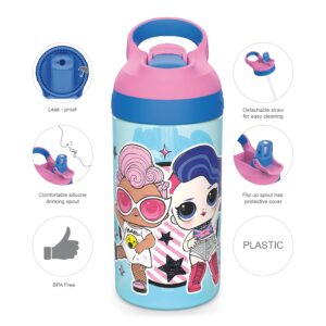 Zak Designs L.O.L. Surprise! Series Kids Plate, Bowl, Water Bottle & Flatware Set, Series 1-3 Characters, 5-piece set