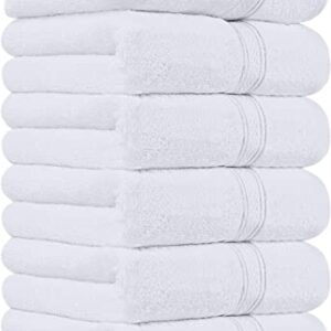 Utopia Towels [6 Pack Premium Hand Towels Set, (16 x 28 inches) 100% Ring Spun Cotton, Ultra Soft and Highly Absorbent 600GSM Towels for Bathroom, Gym, Shower, Hotel, and Spa (White)