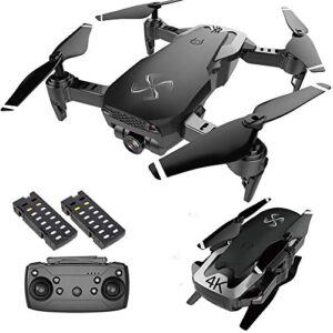 DRONE-CLONE XPERTS Drone X Pro AIR 4K Ultra HD Dual Camera FPV WiFi Quadcopter Follow Me Mode Gesture Control 2 Batteries Included (BLACK)