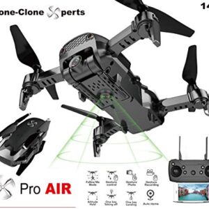 DRONE-CLONE XPERTS Drone X Pro AIR 4K Ultra HD Dual Camera FPV WiFi Quadcopter Follow Me Mode Gesture Control 2 Batteries Included (BLACK)