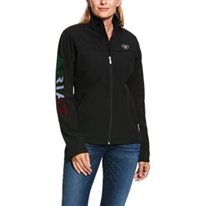 ariat female classic team softshell mexico water resistant jacket black small