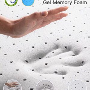 BedStory 2 Inch Memory Foam Mattress Topper Queen, Gel & Bamboo Charcoal Infused Bed Toppers, Foam Mattress Pad with Breathable Removable Cover, High-Density Memory Foam