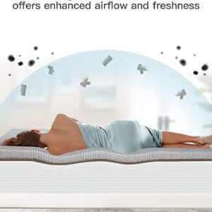 BedStory 2 Inch Memory Foam Mattress Topper Queen, Gel & Bamboo Charcoal Infused Bed Toppers, Foam Mattress Pad with Breathable Removable Cover, High-Density Memory Foam