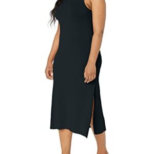 The Drop Women's Gabriela Halter Neck A-Line Side Slit Maxi Dress, Black, XL