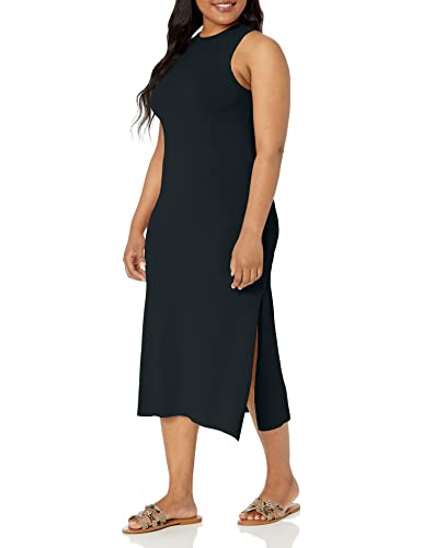 The Drop Women's Gabriela Halter Neck A-Line Side Slit Maxi Dress, Black, XL