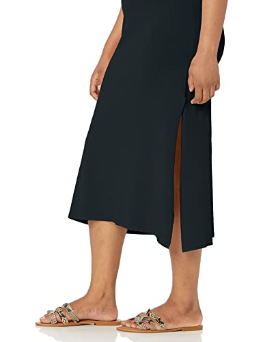 The Drop Women's Gabriela Halter Neck A-Line Side Slit Maxi Dress, Black, XL