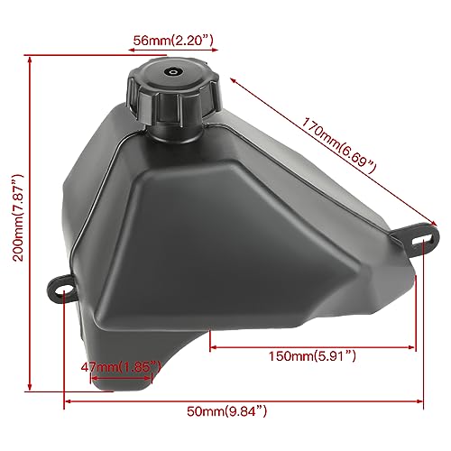 HIAORS Gas Fuel Petrol Tank with Cap Plastic Gas Tank for TaoTao SUNL Roketa Kazuma Chinese 50cc 70cc 90cc 110cc 125 CC Quad ATV 4 Wheeler