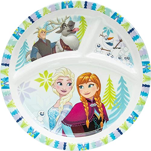 Zak Designs Disney Frozen Kids Dinnerware 5 Piece Set Includes Plate, Bowl, Tumbler and Utensil Tableware, Non-BPA Made of Durable Material and Perfect for Kids