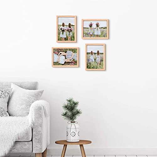 ATOBART 5x7 Oak Wood Picture Frames, 6 Pack Natural Wood Color Photo Frame with High Definition Glass for Wall Mount or Table Top Display