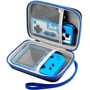alkoo universal hard case for handheld game consoles, retro mini game player box for charging cable, earpods, batteries and accessories (blue)