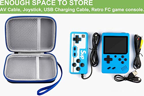 ALKOO Universal Hard Case for Handheld Game Consoles, Retro Mini Game Player Box for Charging Cable, Earpods, Batteries and Accessories (Blue)