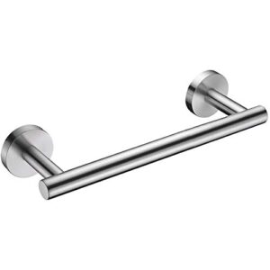 nolimas 9 inch silver bath hand towel bar sus 304 stainless steel towel rod rack holder round wall mounted suit for kitchen,bathroom,living room&toilet,anti rust brushed nickel