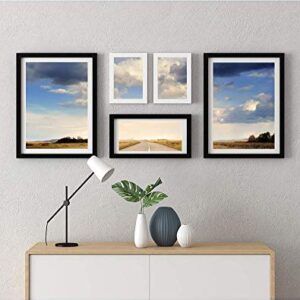 16x20inch Picture Frame Solid Wood Display Pictures 12x16 with Mat or 16x20 Wall Without Mounting Photo Frame Black（1pcs）