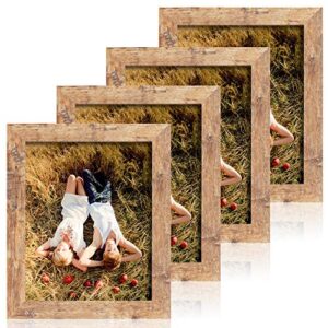 irahmen 4 pack 8x10 rustic picture frame set with high definition glass photo frame for desktop display and wall mounting (ir-us002-br-p8x10(4pk))