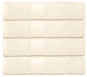 terrymix 100% cotton 4 piece 550-600 gsm large cotton bath towel set :: 140 x 70 cm … (4 ivory)