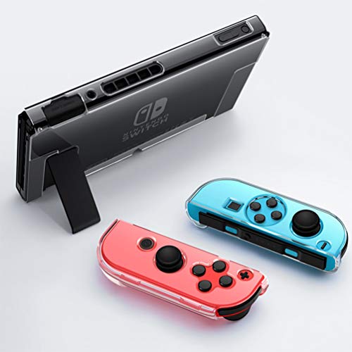 Dockable Clear Case for Nintendo Switch, VANJUNN 3 in 1 Protective Case Cover for Nintendo Switch and Joy-Con Controller with Clear Grip Cover Shock-Absorption and Anti-Scratch Design(Crystal Clear)