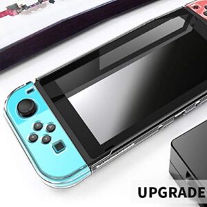 Dockable Clear Case for Nintendo Switch, VANJUNN 3 in 1 Protective Case Cover for Nintendo Switch and Joy-Con Controller with Clear Grip Cover Shock-Absorption and Anti-Scratch Design(Crystal Clear)