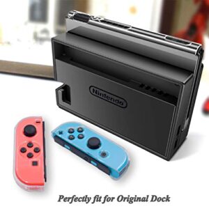 Dockable Clear Case for Nintendo Switch, VANJUNN 3 in 1 Protective Case Cover for Nintendo Switch and Joy-Con Controller with Clear Grip Cover Shock-Absorption and Anti-Scratch Design(Crystal Clear)